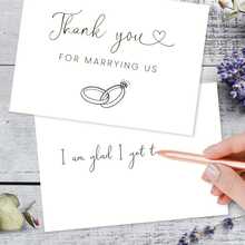 1 Pieza Elegante Tarjeta de Agradecimiento al Oficiante de Boda - Con Mensaje "Gracias por Casarnos", Ilustración de Corazón y Anillo, Excelente para Expresar Gratitud al Oficiante como Regalo de Cumpleaños, Día de la Madre, Día del Padre, Novio, Tarjeta de Agradecimiento, Graduación, Novia - Tarjeta de anfitrión - Ver 5