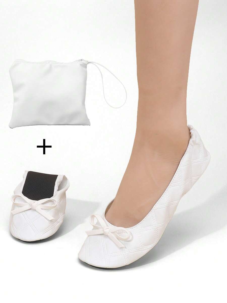Spring/Summer/Fall New Style Classic Dancing Shoes For Women,Soft, Comfortable And Light,Ballet Shoes For Girls,Complimentary Matching Storage Bag - White - View 1