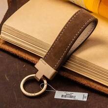 Exquisite High-Grade Hand Rope Dermis Simple Key Chain Pendant Personalized Car Chain Pendant Gift Box For Men And Women. - Red - View 3