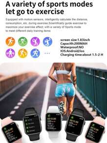 Sports Smart Watch, Women's Smart Watch, Smart Watch With High-Definition Touch Screen, With A Variety Of Sports Mode Information Reminder, Music, Weather Display, Wireless Two-Way Search Functions, Large Capacity 200MAH