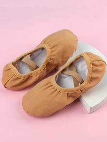 Children's Soft Sole Ballet Dance Shoes, Tan Color, For Girls, Toddler Ballet Shoes - Camel - View 2