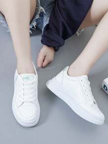 2025 New Fashion White Sneakers With Thick Soles, College Style, Versatile Casual Sports Shoes For Women