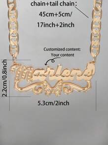 1pc Customized European & American Hiphop Style Double-Layer Nameplate Necklace With Butterfly Flower Edging And First Initial Cutout Pendant On Auspicious Character Chain, Suitable For Various Occasions, Gift Packaging: Red Christmas Gift Box