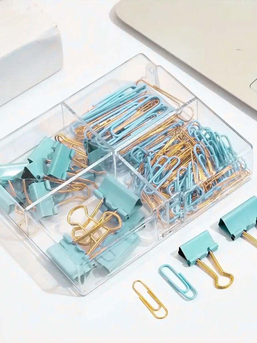 Office Kit Office Clips Candy Color Clips Cute Pastel Color School Stationery Office Kit Back To School - 淺綠色辦公室套件 - 查看 1
