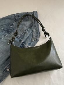 简约新月斜挎包，用途广泛 - 綠色 - 查看 2