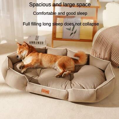 Cama Elíptica Anti-Urina, Lavável E Removível, Para Cães/Gatos De Médio E Grande Porte, 1 Peça, À Prova D'Água E Anti-Urina, Versátil Para Todas As Estações, Tapete De Alta Qualidade Para Cães/Gatos, Almofada Para Animais De Estimação, Cama Para Gatos