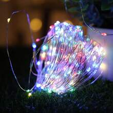 LED 仙女燈串,電池供電附遙控器,銅線閃爍燈花環,適用於居家、花園、派對、聖誕節、婚禮、臥室、新年裝飾 - 彩色 - 查看 17
