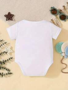 [Customized] Personalized Name Printed Infant Baby Girls Boys Bodysuit, Cute Casual, Suitable For All Seasons, Fashion & Leisure - White, Round Neck,Multi-Functional,Ornamental,Letter,Stylish,Modern,Colorful,Cute,Adorable,Casual,Custom,Personalised,Unique,Customized,Ideal Gifts For Him,Ideal Gifts For Her,Baby,Looks Of Party,Round Neck Long Sleeve Casual Jumpsuit