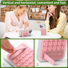 Soporte de teléfono móvil de silicona con ventosa doble cara, accesorio de teléfono móvil de manos libres, soporte para selfie y video, accesorio para teléfono y teléfono móvil Android, ventosa de silicona de fuerte adherencia adecuada para una variedad de escenarios utilizada para sostener el teléfono y evitar que se caiga, accesorios de selfie para teléfono móvil