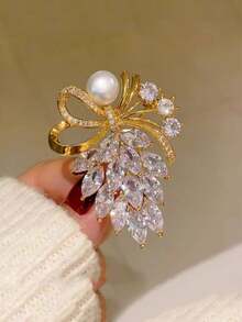 1 件优雅蝴蝶结锆石胸针，防滑西装装饰配件，高档女士胸花别针 - 完美的礼物情人节礼服配饰别针用于衣服包饰背包用于学校办公室配饰衬衫夹克珠宝圣诞节万圣节衣服别针有趣可爱的教师礼物万圣节配饰教师节服装配饰包饰 - 彩色 - 查看 5