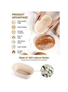 1 Stück Brotschutzkorb-Set (mit Zwischenfutter + Schaber), handgefertigter Sauerteig-Schutzkorb runde Schüssel aus Rattan, geeignet für Sauerteigbrot Backsachen