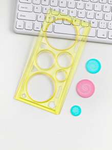 1/4/10 pezzi Squadretti geometrici Spirografo, strumento da disegno per cancelleria per studenti, verde/rosa/blu, forniture scolastiche, articoli per il ritorno a scuola