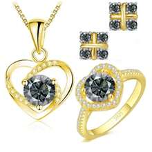 Moissanite Jewelry Four-Piece Set, Including Stud Earrings, Necklace, Ring. Made Of Pure 925 Material. Suitable For Daily Wear, Dating, Parties. Perfect For Valentine's Day And Mother's Day Gifts - 2.8CT - View 5