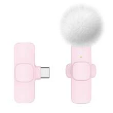 Wireless Lavalier Microphone With Type-C Interface, Plug And Play, 2.4G Ultra-Low Latency, Built-In Noise Cancellation Chip, Suitable For Video Recording, Interviews, Podcasts, Vlogs, 50mAh Rechargeable Battery - Pink - View 12