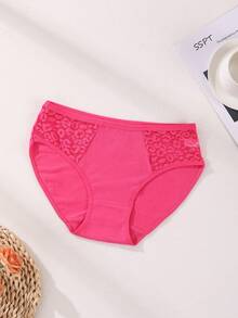 9 Stücke Damen Sexy Spitzen-Mix Höschen, Unifarben Baumwoll-Höschen, nahtlos, bequem und atmungsaktiv, Sport-Unterwäsche - Verschiedenfarbig - Übersicht 10