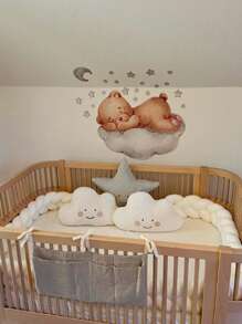 1 pieza Protector acolchado trenzado y tejido para baranda de cuna de bebé, gruesa protección decorativa para la guardería