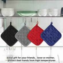 Conjunto de 4 suportes para panelas resistentes ao calor com argolas para pendurar, suporte para panelas próprio para forno, conjunto de protetores de panelas para cozinhar, assar, acampar e uso doméstico