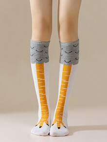 1 Pair Kids Chicken Claw Cartoon Knee-High Socks, Stretchy Breathable Toddler Casual Socks For Daily Wear, Vacation, Birthday Party, Suitable For All Seasons - Multicolor - View 20