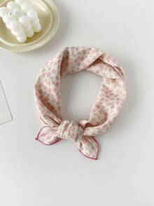 1pc Women Small Scarf/Handkerchief/Head Scarf, European & American Style Versatile Cashew Flower Print Linen Scarf/Neckerchief/Bandana, Summer Beach For Dress - Multicolor - View 26