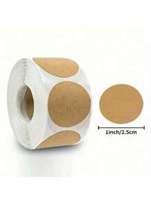 500pcs Mini Brown Kraft Round Label Stickers, DIY Stickers, Holiday Decorations, Seal Stickers For Gifts And Packaging, Plain Spiral Sketchbook, Simple And Portable Sketch Pads