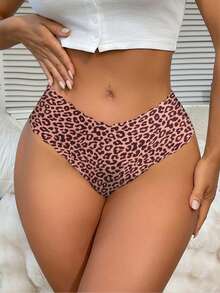 10 件女士无缝内裤，舒适柔软三角裤，猎豹印花性感内裤 - 彩色 - 查看 7