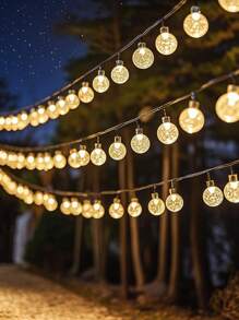1pc 20/30/50/100/200 LED ,Crystal Ball Shaped Led String Lights, Outdoor Waterproof String Lights,Waterproof Solar Patio Lights, Solar Fairy Lights For Garden Yard Porch Wedding Party Decor