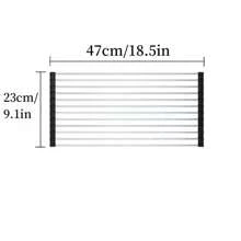 1 pièce Égouttoir extensible en acier inoxydable à placer sur l'évier, couleur noire et grise avec des bras réglables. Organisateur de cuisine/salle de bain fonctionnel pour plats, ustensiles de cuisine, légumes et fruits. Cadeau de Nouvel An et de Noël
