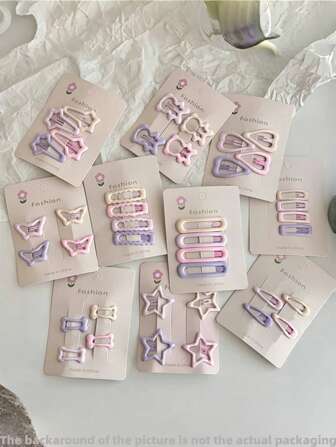 28pcs Hair Clips, Heart & Star BB Clips, For Women, Suitable For Daily Use