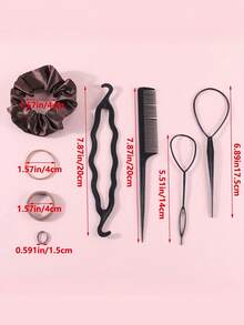 1159pcs/Set Basic Fashion Hair Accessories Kit: Includes Satin Scrunchies For Elegant Slouchy Styles, Multi-Color Hair Ties, And Practical Styling Tools Like Comb - Suitable For Girls And Women, Satisfying Daily Needs. Easy To Create Simple Ponytails, Fancy Buns Or Creative Hairstyles, Practical And Useful!, School Stuff, Gifts, Hair Bobbles, Hair Bands, Head Accessories - Multicolor - View 8