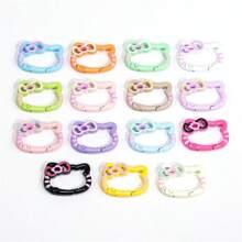 Sanrio (Authorized) Sanrio 1pc Hello Kitty Alloy Painted Color Spring Buckle, Cute Cartoon Open Flower Spring Ring Jewelry, Keychain DIY Accessory Connection Buckle, Great Birthday Gift, Graduation Gift, Festival Gift, Commemorative Gift, Party Gift