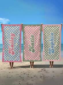 Customizable Name Beach Towel, Personalized Text Bath Towel, Adult Pool Towel, Bathrobe, Holiday Gift, Holiday, Surfing, Beach Towel, Wedding Couple Commemoration Gift, Valentine's Day/Birthday Gift Beach, Pool, Bathing Necessity Bathroom Decor, Beach Mode On Beach Essentials, Custom, Personalized, Unique, Ideal Gifts For Him, For Anniversaries, For Valentine's Day, For Mother's Day, For Weddings, For Housewarming,Vacay Vibes,Home & Living,Haunt Your Home, Autumn Home Refresh