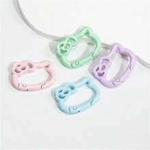 Sanrio (Authorized) Sanrio 1pc Hello Kitty Alloy Painted Color Spring Buckle, Cute Cartoon Open Flower Spring Ring Jewelry, Keychain DIY Accessory Connection Buckle, Great Birthday Gift, Graduation Gift, Festival Gift, Commemorative Gift, Party Gift