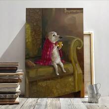 1 Pc Framed Alison Friend-Ernest Had Been On His Walk-Pet Oil Painting Wall Art Textured Canvas Poster Painting Wall Decor For Bedroom Living Room, Ready To Hang - Màu Hồng baby - Xem 1