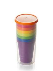 1 pièce Tasse arc-en-ciel portable, tasse à boire en plastique de 7 couleurs convenant pour le pique-nique en extérieur, le set de tasse de voyage, à usage multiple pour boire, rincer, vase, etc.