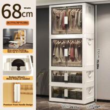 5/4/3/2/1 Layer Simple Adult Wardrobe, Thick Lightweight Plastic Clothes Closet For Small Space, Bedroom, Rental House, Kids Clothes Organizer