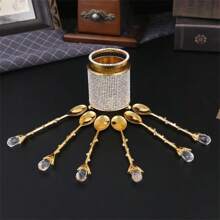 1 Set Coffee Spoon Set, Includes 6 Coffee Spoons And 1 Storage Jar, Suitable For Household & Restaurant Use As Fruit, Coffee, Dessert Spoons, Cake Spoon, Tableware Decor