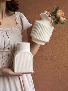 1 pieza Jarrón cerámico artesanal, decoración floral de belleza sencilla para la sala de estar, soporte de flores de inspiración vintage