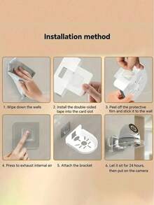 1个壁挂式摄像头支架，免钻孔粘贴式，家用收纳架，固定式监控支架托盘 - 彩色 - 查看 5