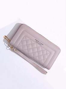 Fashion Wallet New Summer Korean Version Simple Solid Color Long Purse For Women Wallet Purse Wallet Long Wallet Wristlet Wallet Mini Wallet - Purple - View 2