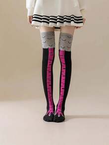 1 Pair Kids Chicken Claw Cartoon Knee-High Socks, Stretchy Breathable Toddler Casual Socks For Daily Wear, Vacation, Birthday Party, Suitable For All Seasons - Multicolor - View 3