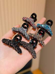 4/10 Pcs Girl's Multi-Color Rhinestone Hair Grabber Combination, Retro Elegance, Suitable For Daily Casual Use, All Seasons