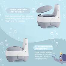 Ubravoo Elephant Potty For Child, Easy-Clean Toddler Toilet Training Potty With Backrest And Splash Guard, , Practical Removable Baby Potty With Lid & Music ButtonToilet Training Toilet(Without Battery)