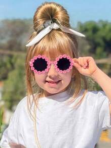 Set de 3 gafas de moda con diseño de flores de colores lindos para niños y niñas, solo tarjeta, no envío