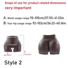 1 pezzo di Mutande modellanti in silicone con imbottitura per il sedere, di colore nero africano, ad alta elasticità e indossabili, per esaltare le curve del corpo e la sicurezza di sé.