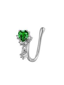 Edelstahl Hufeisen Nasenringe, Septum Ringe, doppelköpfige Ohrknorpel Manschetten mit kubischem Zirkoniaeinheit mit Innengewinde, Augenbrauen, Lippen, Spiral Piercing Schmuck, geeignet für Männer und Frauen