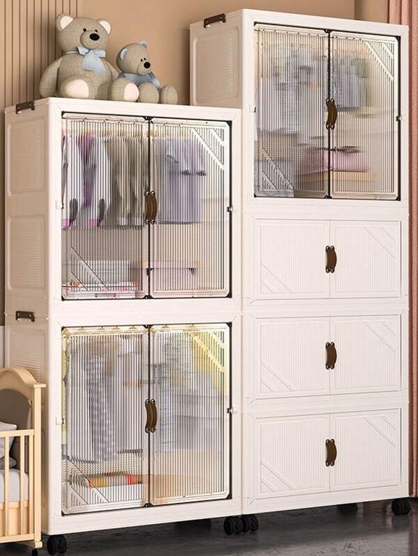 Armoire de rangement pour bébé 5/4/3/2/1 couche, sans installation, facile à installer, pour vêtements d'enfants, petite armoire pour bébé, armoire de rangement en plastique pour chambre à coucher