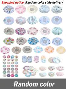 5pcs/4pcs/3pcs/2pcs/1pc Random Color Waterproof Shower Cap, Bath Cap, Printed Bathtub Cap, Dust-Proof And Waterproof Head Cover, Thickened Hat, Reusable Dust-Proof Cover, Home & Travel Portable Bath Cap, Thickened Women Ha