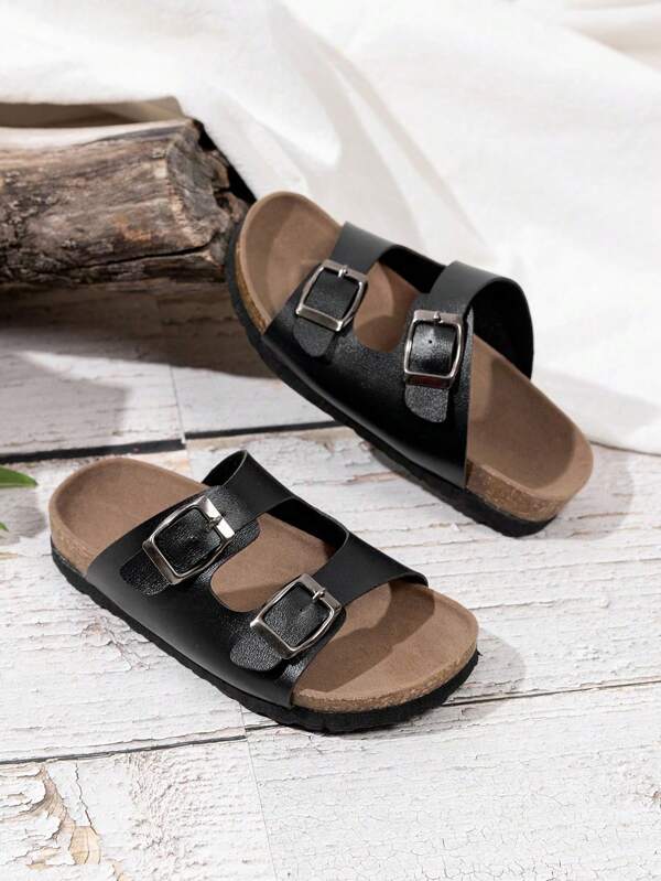 Kids Soft Cork Sandals, Summer Student Shoes, Non-Slip Outdoor Girls Beach Slippers