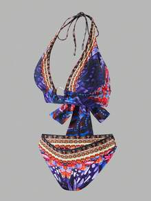 2024 New European And American Style Women 2 Pieces Swimwear Set, Fashionable Bodycon Sexy Swimwear - Yellow - View 2