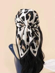 1pc 70cm Floral Print Women Silk Scarf, Women Bandana & Square Scarf, Hair Accessories, Headband, Hair Tie, Hair Wrap, Fashion Accessory, Abaya, Suitable For Beach, Vacation And Daily Life, Adds Accent To Your Style - Multicolor - View 24